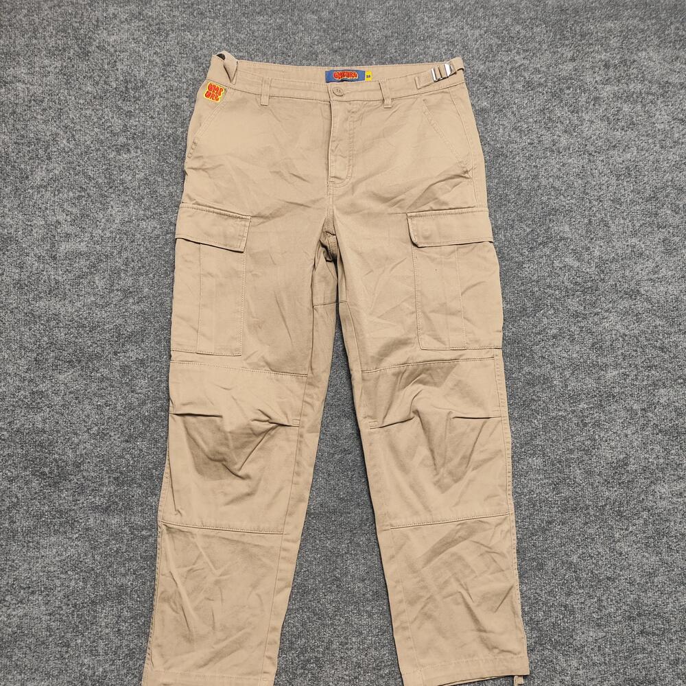 Empyre Cargo Pants Mens 28 Beige Canvas Skate Drawstring Hem Utility Workwear